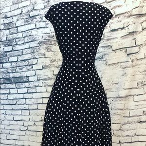 Ralph Lauren Dresses - Ralph Lauren Black White Polka Dot Fit Flare Pinup Ralph Lauren Dresses - Ralph Lauren Black White Polka Dot Fit Flare Pinup